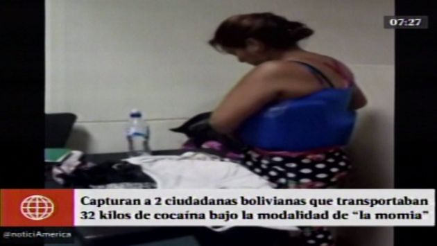 Cuatro burriers bolivianas con 32 kilos de cocaína fueron detenidas en Pucusana. (Captura de video)