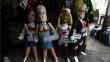 Keiko Fujimori , Donald Trump y Julieta Rodríguez son muñecos para quemar en Mesa Redonda