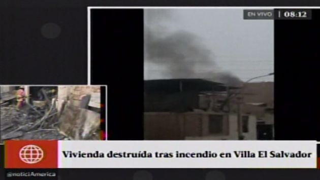 Incendio consumió una vivienda que funcionaba como carpintería en Villa El Salvador. (Captura de video)