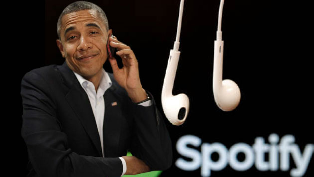 Barack Obama podría llegar a trabajar a Spotify. (Composición)