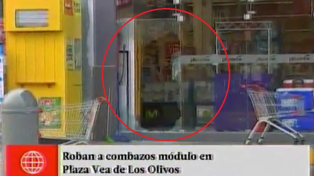 Ladrones utilizaron una comba para ingresar al supermercado Plaza Vea. (Captura de TV)