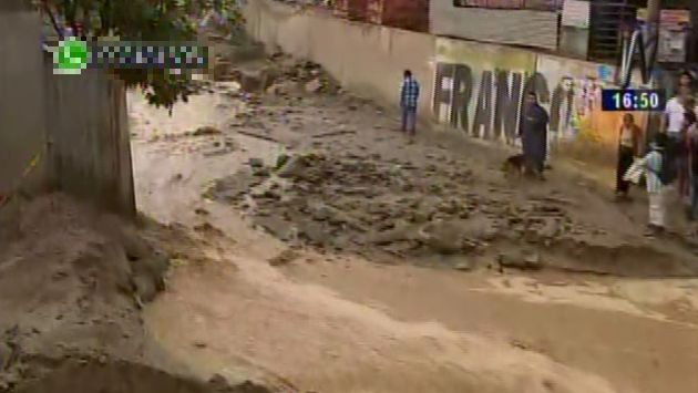 Huaico afecta la zona de Pedregal en Chosica. (Captura de TV)