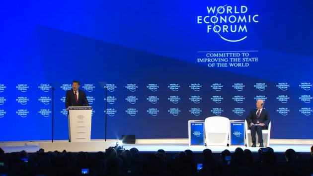 Xi Jinping participó por primera vez en el Foro Económico Mundial. (Captura)