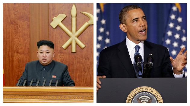 Líder norcoreano Kim Jong-un y Barack Obama, presidente de EE.UU.