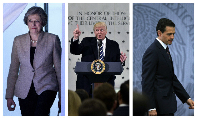 Theresa May y Enrique Peña Nieto serán los primeros líderes internacionales que se reunirán con Trump como presidente (AFP/Efe).