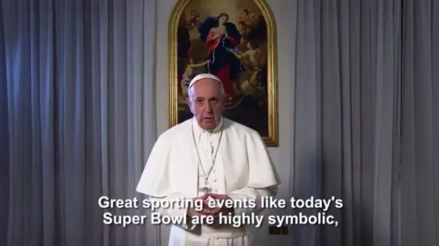 "Que el Superbowl de este año sea un símbolo de paz, de amistad", dijo el Papa Francisco. (Twitter Super Bowl)