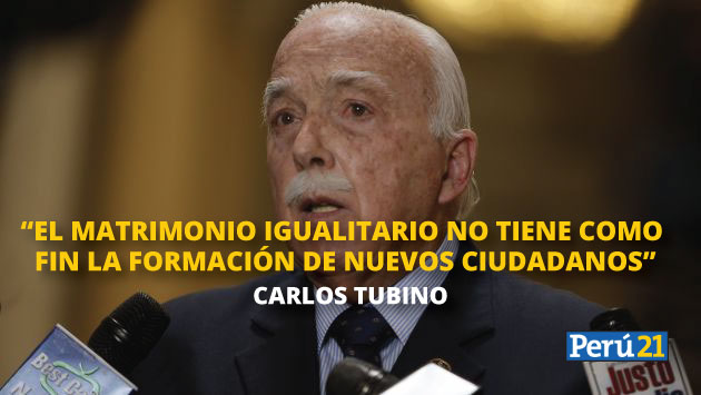 Carlos Tubino cree que el nuevo proyecto de ley sobre matrimonio del mismo sexo no será exitoso. (Perú21)