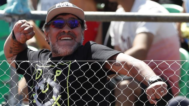 Diego Armando Maradona viajó a Madrid para alentar al Napoli. (EFE)