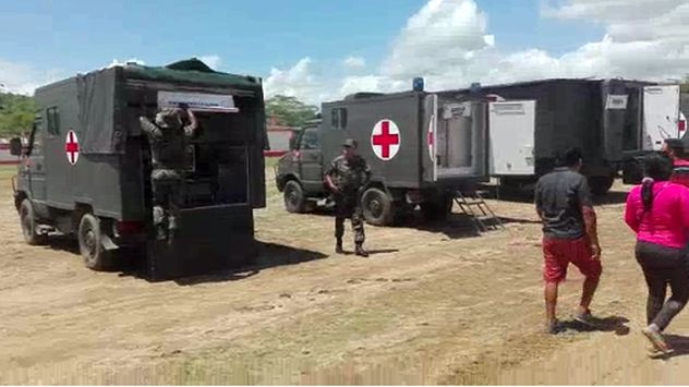 Ejército instaló hospital móvil en Tumbes. 