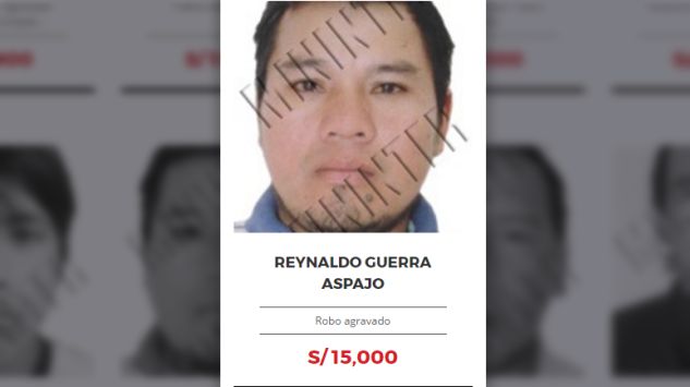 Reynaldo Guerra Aspajo figuraba en la lista de los más buscado por la PNP.