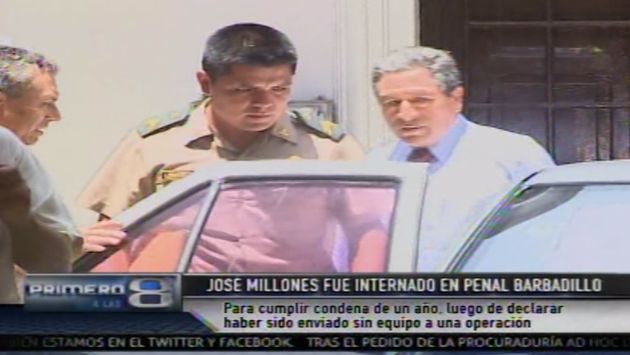 Suboficial PNP José Millones fue internado en el penal de Barbadillo. (Captura)
