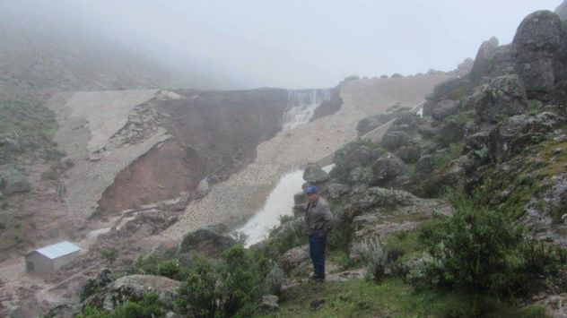 Represa Quichque, ubicada en Saisa, colapsó.  (Lourdes Lopez)
