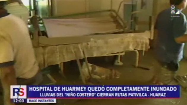 Áncash: Hospital de Huarmey se inundó. (Captura)