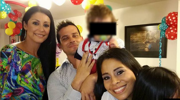 Christian Domínguez estuvo junto a su ex pareja Karla Tarazona en el cumpleaños de su hijo, (América TV)