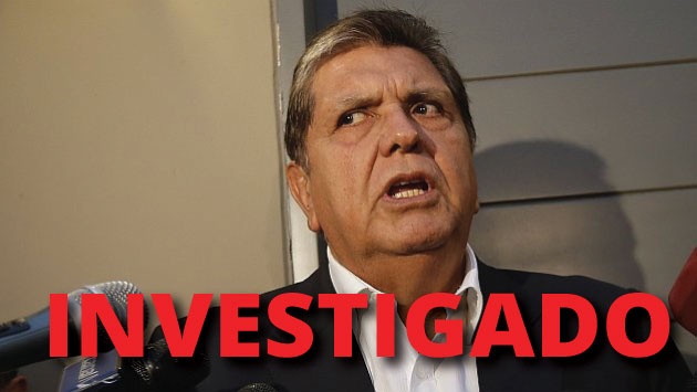 Alan García paso a calidad de investigado  por concesión del Metro de Lima. 