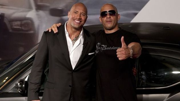 Vin Diesel y Dwayne Johnson más amigos que nunca. (AP)