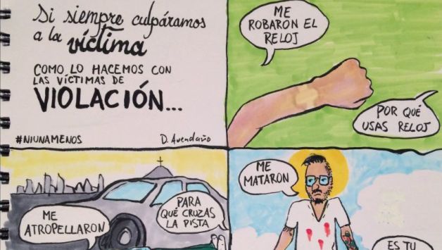 Ni una menos: Ilustrador peruano retrata lo ridículo que es justificar una violación sexual. (Diego Avendaño)