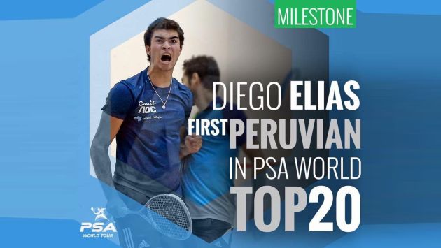 Diego Elías ingresa al Top 20 del mundo en squash. 
