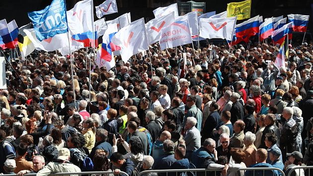 Manifestación se concentró en en la plaza Bolótnaya de Moscú  (Televisa News).