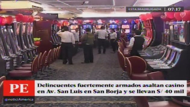 Delincuentes se llevan S/40 de casino en San Borja. (Captura)