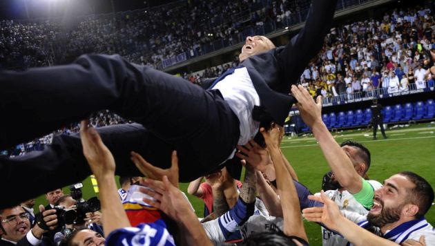 Real Madrid, dirigido por Zinedine Zidane, conquistó el título de la Liga Española. (AP)