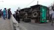 Trujillo: Microbús se vuelca en el óvalo Grau y deja 14 heridos [FOTOS]