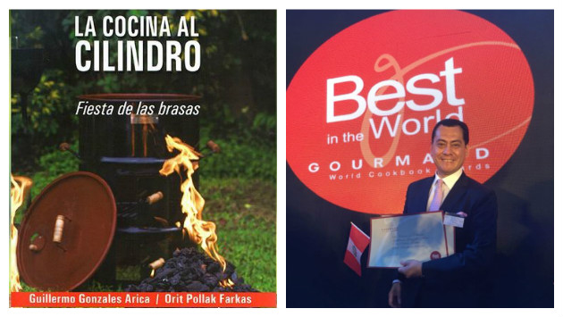 Guillermo Gonzales Arica, coautor de 'La cocina al cilindro – Fiesta de las brasas', recibió el reconocimiento (Difusión). 
