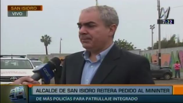 Alcalde de San Isidro reclama más policías al Mininter (Canal N)