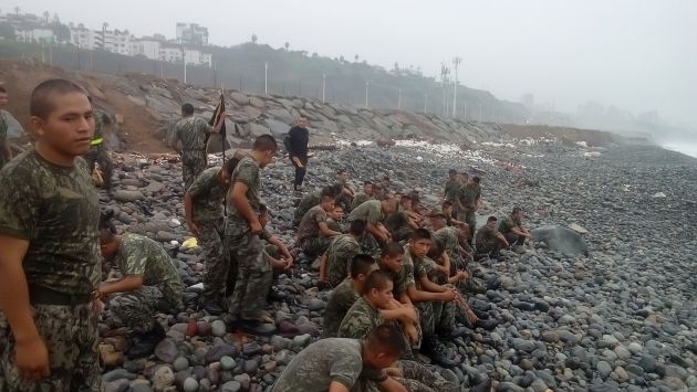 Ministerio de Defensa difundió imágenes de los entrenamientos en playa Marbella. (MINDEF)