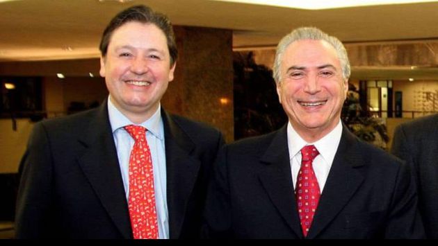 Rodrigo Rocha Loures y Michel Temer, presidente de Brasil. (Infobae.com).