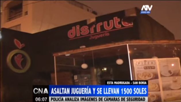 San Borja: Delincuentes asaltaron una juguería y se llevaron S/1.500 (ATV)