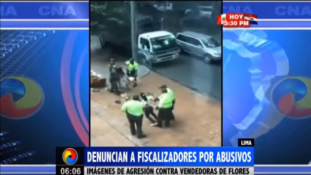 Denuncian a fiscalizadores municipales por presunta agresión a vendedores de flores. (ATV)
