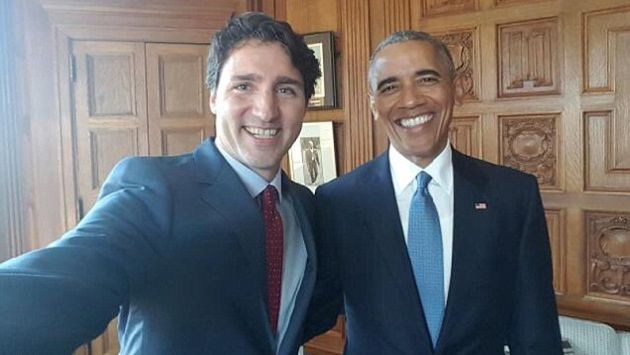 El reencuentro de Barack Obama y Justin Trudeau se volvió viral. (Reuters)