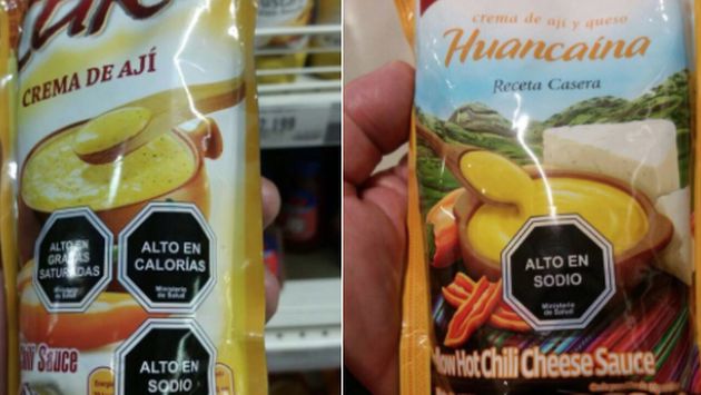 Productos en Chile son vendidos con advertencias sobre su contenido (Twitter: @gerardolipe)