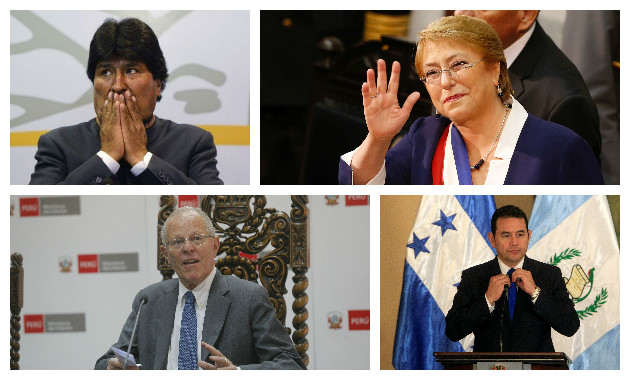 Evo Morales es el presidente que menos sueldo percibe a comparación de PPK, Bachelet y Jimmy Morales(Perú21/Trome/Reuters).