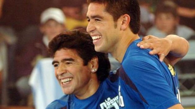 Juan Román Riquelme restó importancia al respaldo de Diego Maradona a Carlos Tévez. (TyC Sports)