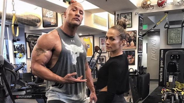 'La Roca' y Jennifer López sorprenden en pleno entrenamiento (Instagram)