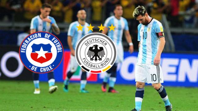 Argentina perdió con Alemania y Chile, las 3 finales que disputó.