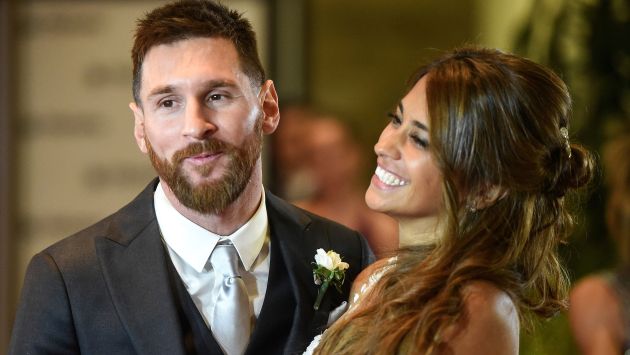 Messi y Antonela celebraron al máximo su boda. (AFP)