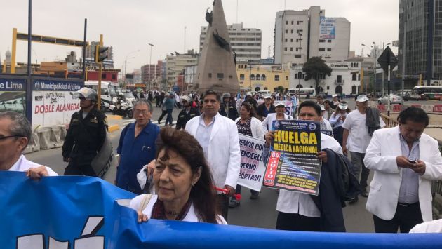 “Lo único que queda es salir a las calles y protestar”: Así justifican los médicos el inicio de su huelga indefinida. (Federación Médica Peruana)