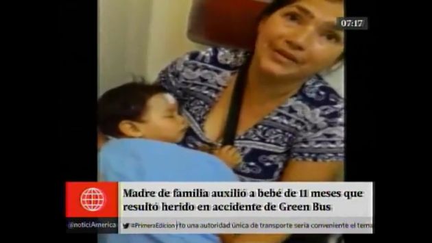 Nancy Espinoza fue el ‘ángel guardián’ de los niños heridos en el cerro San Cristóbal. (Captura de video)