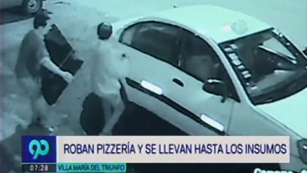 El total de lo robado en la pizzería de Villa María del Triunfo asciende a los S/12 mil. (Latina)