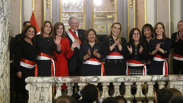 Gabinete Ministerial se convierte en el de mayor cuota de género con 7 ministras. (Mario Zapata)