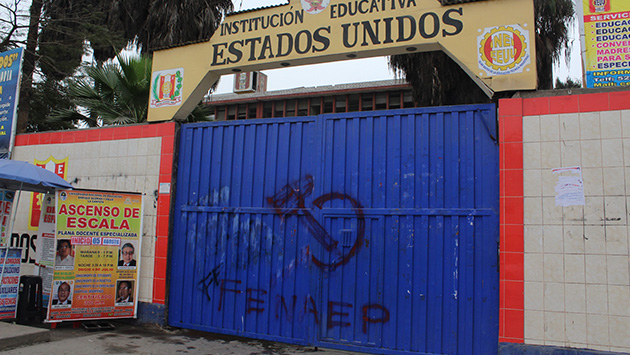 Colegio en Comas amanece con pintas terroristas y genera temor de padres de familia (Municipalidad de Comas)