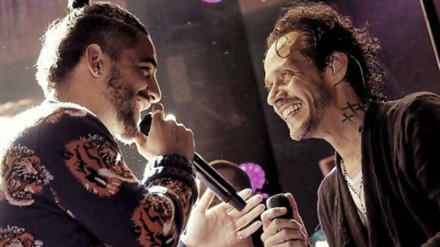 Maluma y Marc Anthony se presentaron juntos en Medellín. (Maluma/Instagram)