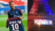 La Torre Eiffel se alumbró para saludar la llegada de Neymar a París