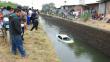 Cuatro miembros de una familia mueren al caer auto a canal de regadío en Piura [FOTOS]