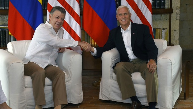 Mandatario colombiano y vicepresidente de EE.UU. se reunieron en el marco de sus relaciones estratégicas. (Foto: EFE)